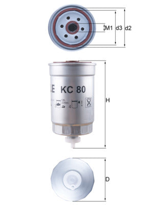 Filtro combustible MAHLE KC 80