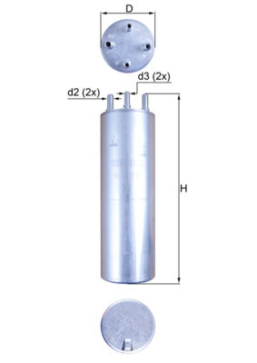 Ilustración técnica de Filtro combustible MAHLE KL 229/11