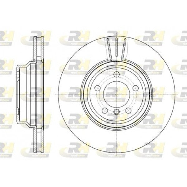 Juego de 2 discos de freno ROADHOUSE para BMW 5 V 525 d 2007–2010 - OEM 34116763824
