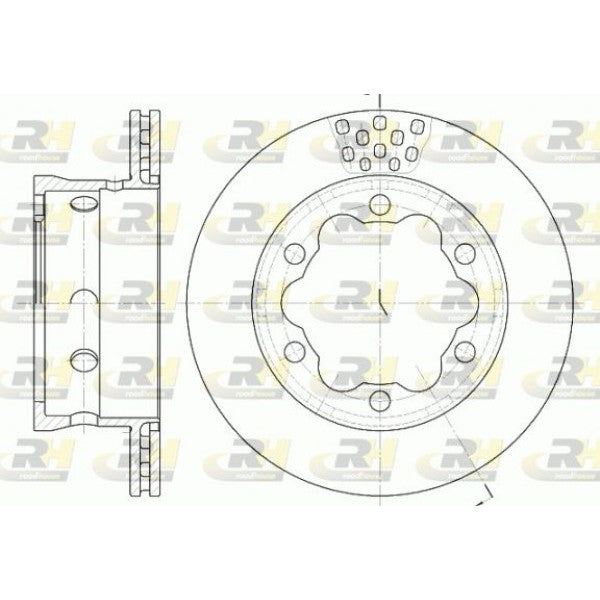 Juego de 2 discos de freno ROADHOUSE para Mercedes-Benz HCV Sprinter I 2-t Bus 208 CDI 2000–2006 - OEM 9044230212