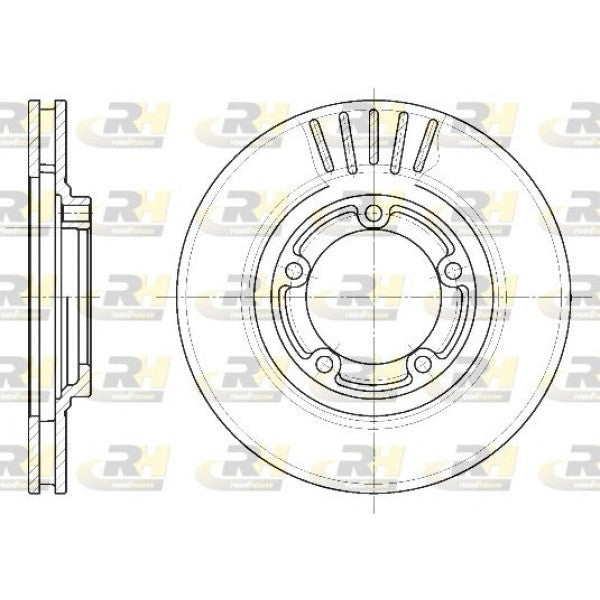 Juego de 2 discos de freno ROADHOUSE para HYUNDAI H-1/Starex MPV/Space wagon /Satellite/H200 2.4 2001–2004 - OEM 581294A000