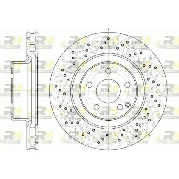 Juego de 2 discos de freno ROADHOUSE para Mercedes-Benz Clase S V S 320 CDI 2002–2005 - OEM 2204210812