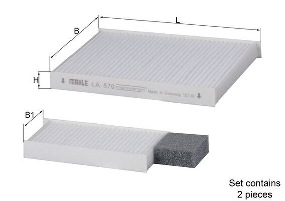 Filtro, aire habitáculo MAHLE LA 570/S