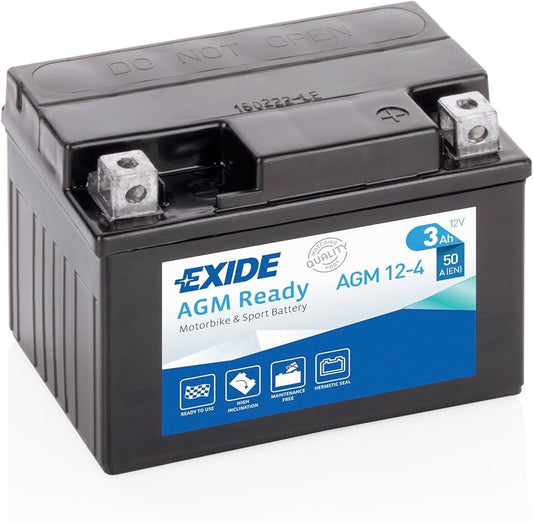 Batería Exide AGM12-4 Moto AGM Ready 12 V 3 Ah