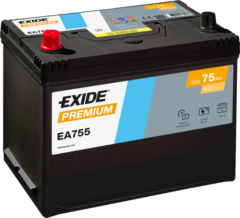 Batería Exide EA755 Premium 12 V 75 Ah