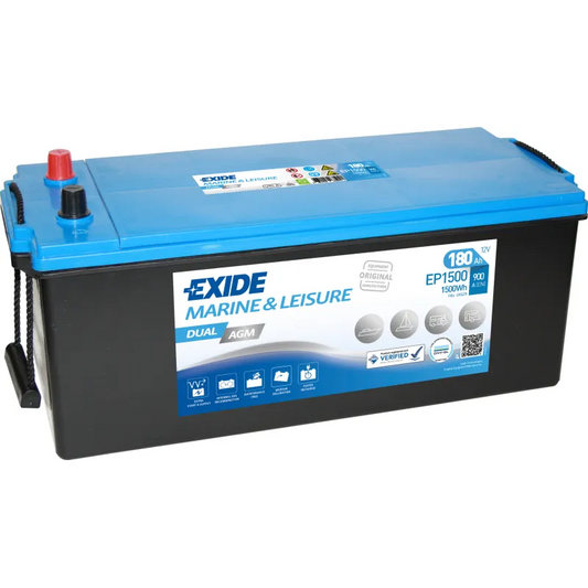 Batería Exide EP1500 Marine Dual AGM 12 V 180 Ah