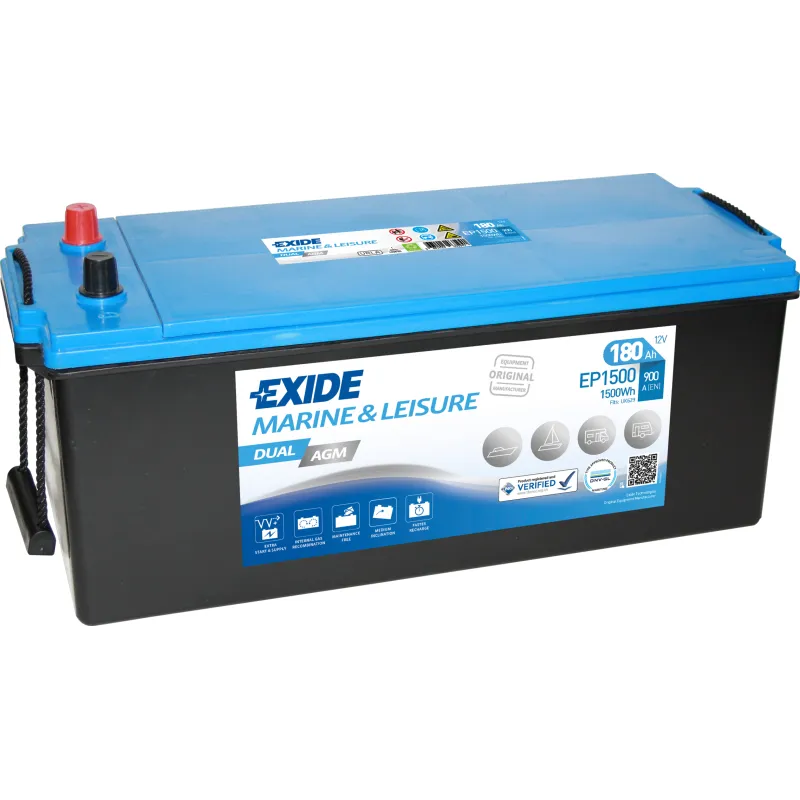 Batería Exide EP1500 Marine Dual AGM 12 V 180 Ah