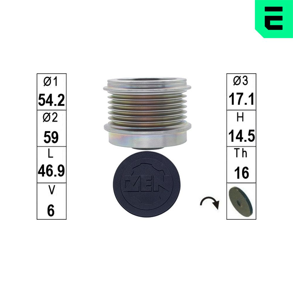 Polea de accesorios con rueda libre ERA ZN5807
