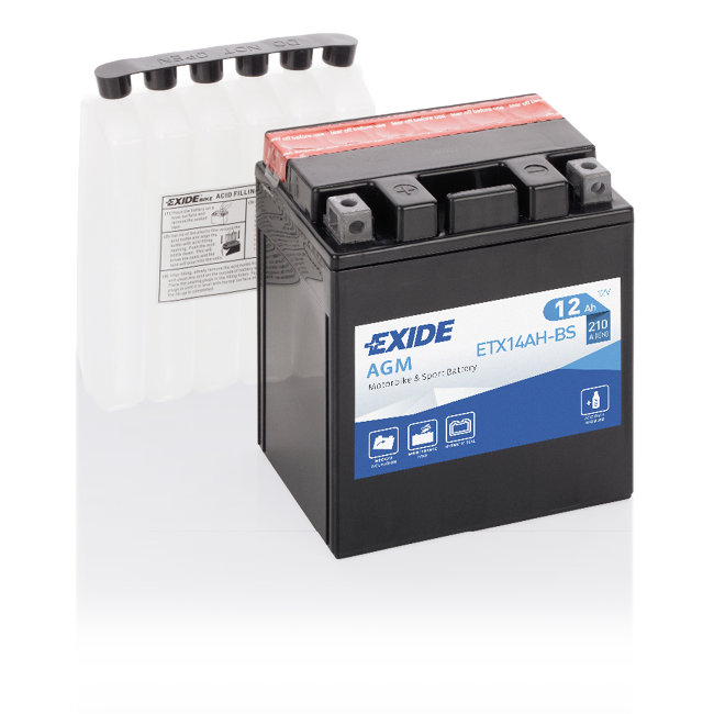Batería Exide ETX14AH-BS Moto AGM 12 V 12 Ah