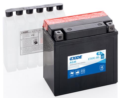 Batería Exide ETX9C-BS Moto AGM 12 V 9 Ah