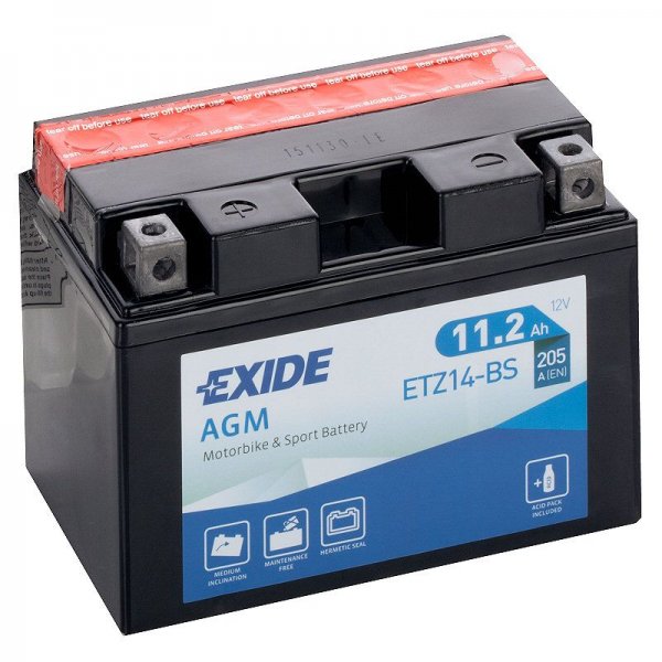 Batería Exide ETZ14-BS Moto AGM 12 V 11,2 Ah