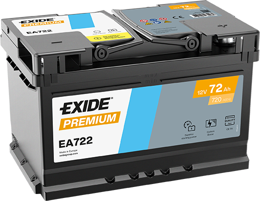 Batería Exide EA722 Premium 12 V 72 Ah