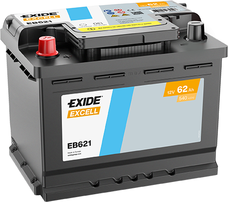 Batería Exide EB621 Excell 12 V 62 Ah