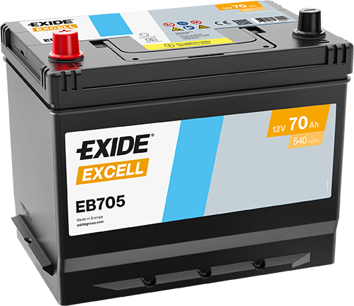 Batería Exide EB705 Excell 12 V 70 Ah
