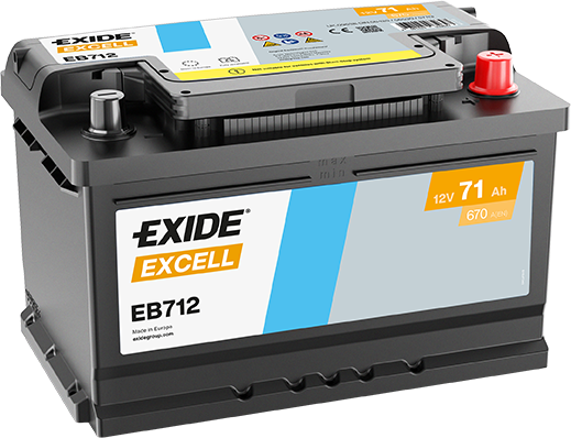 Batería Exide EB712 Excell 12 V 71 Ah