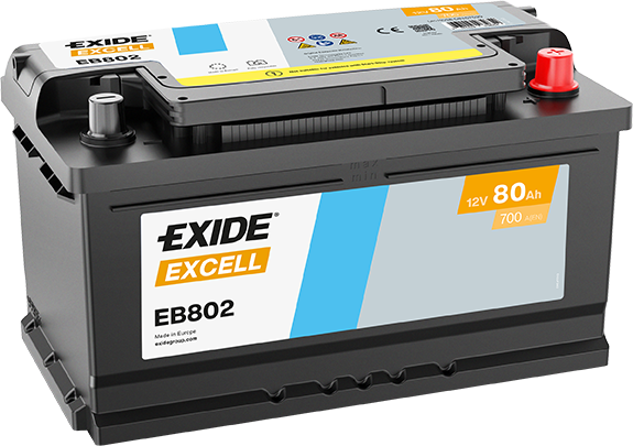 Batería Exide EB802 Excell 12 V 80 Ah