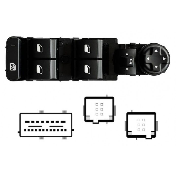 Mando de puerta delantera de 4 botones y 20 pines — PEUGEOT 308/208/C4 (desde 09/2013) - izquierdo
