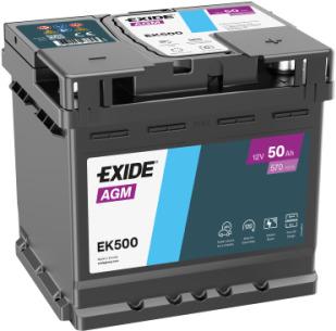 Batería Exide EK500 AGM Start-Stop 12 V 50 Ah