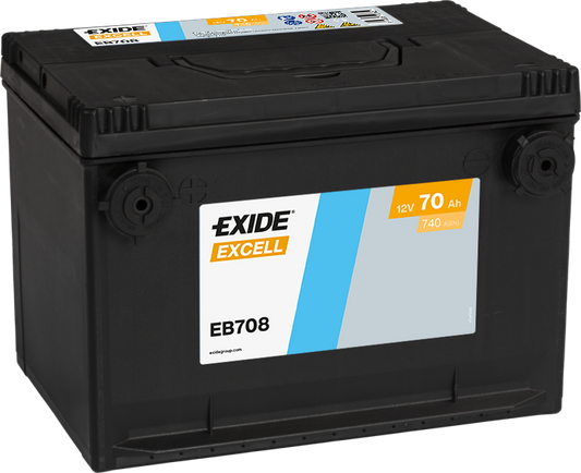 Batería Exide EB708 Excell 12 V 70 Ah