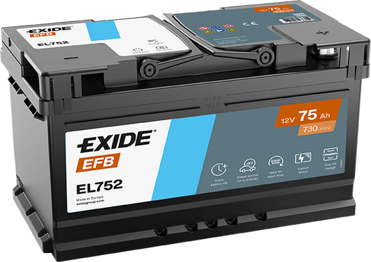 Batería Exide EL752 EFB Start-Stop 12 V 75 Ah