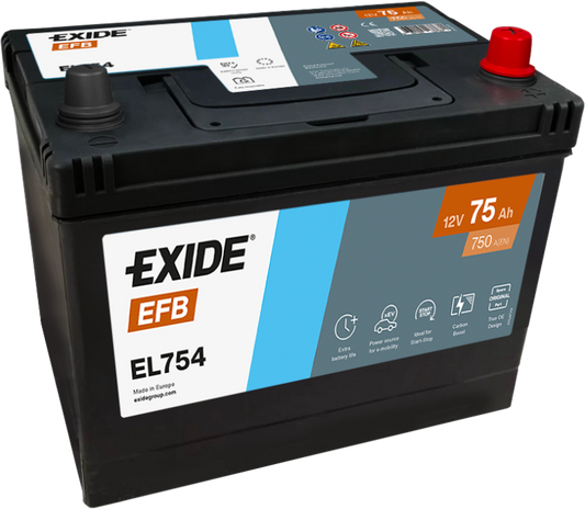 Batería Exide EL754 EFB Start-Stop 12 V 75 Ah