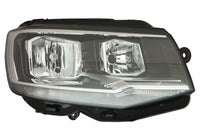 Faro delantero Volkswagen Transporter T6 fase 1 2015–2020 H7+H7 con motor negro - derecho