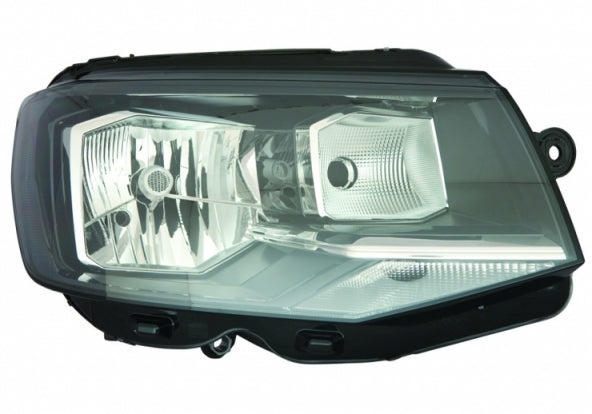 Faro delantero Volkswagen Transporter T6 fase 1 2015–2020 H4 con motor negro - derecho